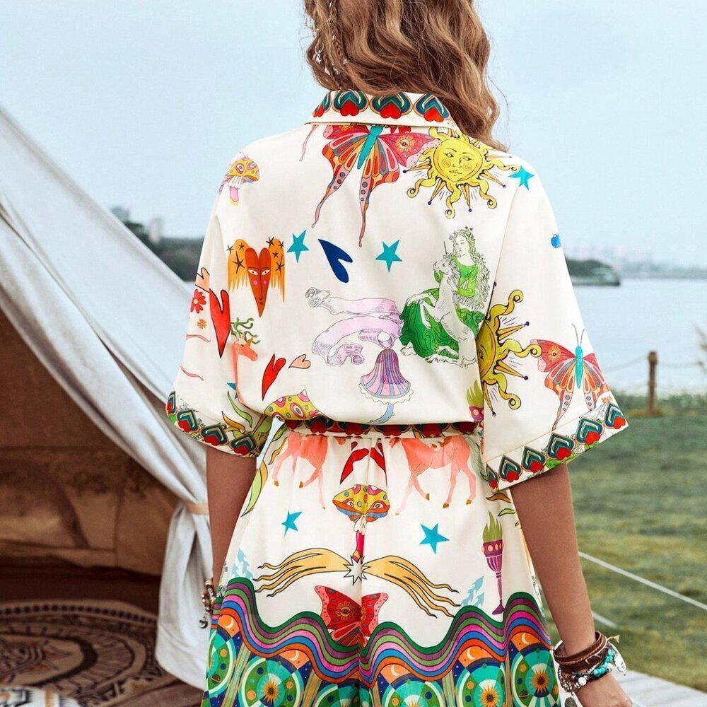 Multicolor Boho Women's Music Festival Jumpsuit - Picture 2 of 6